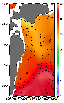 AMSRによる2026年8月4日の房総から道東沖合の海面水温17℃台から28℃台となっている