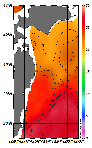 AMSRによる2026年8月6日の房総から道東沖合の海面水温20℃台から28℃台となっている