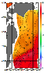 AMSRによる2026年8月12日の房総から道東沖合の海面水温16℃台から28℃台となっている