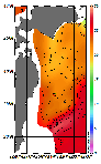 AMSRによる2026年8月12日の房総から道東沖合の海面水温17℃台から28℃台となっている