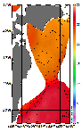 AMSRによる2026年9月9日の房総から道東沖合の海面水温17℃台から28℃台となっている