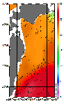 AMSRによる2026年9月18日の房総から道東沖合の海面水温17℃台から28℃台となっている