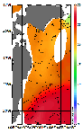 AMSRによる2026年9月20日の房総から道東沖合の海面水温16℃台から28℃台となっている