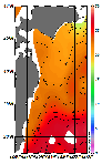 AMSRによる2026年9月27日の房総から道東沖合の海面水温17℃台から27℃台となっている
