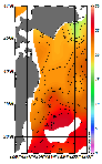 AMSRによる2026年9月30日の房総から道東沖合の海面水温16℃台から27℃台となっている