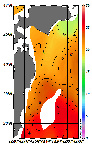 AMSRによる2026年10月02日の房総から道東沖合の海面水温16℃台から26℃台となっている