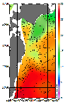 AMSRによる2026年10月24日の房総から道東沖合の海面水温11℃台から26℃台となっている