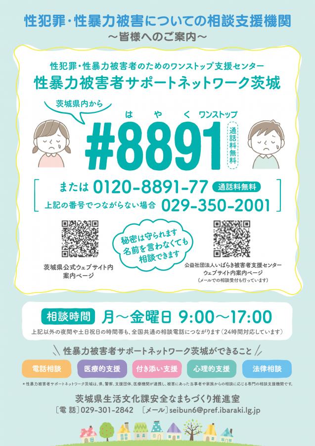性暴力被害者サポートネットワーク茨城チラシ表