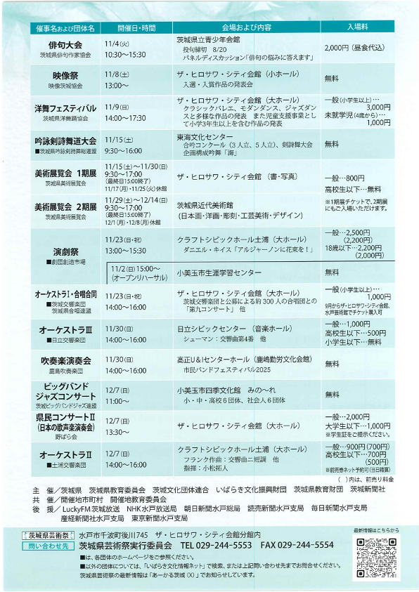 令和7年度芸術祭チラシ裏