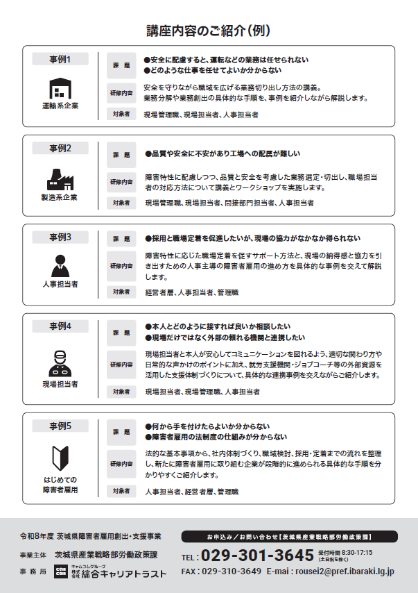 （チラシ裏）R8障害者職場内支援者養成研修