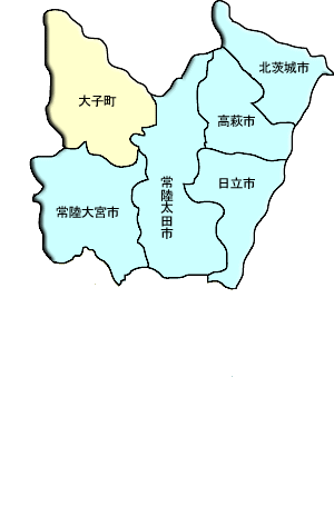 県北県民センター管内市町の地図