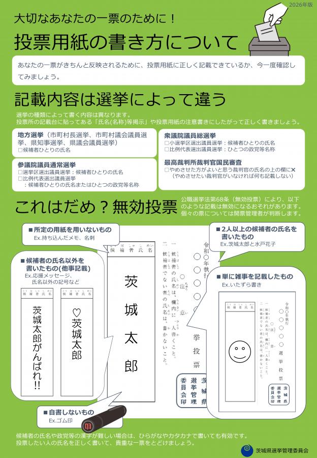 投票用紙の書き方